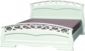 Кровать Грация-1 из массива сосны 1600*2000 Белый античный в Олёкминске - olyokminsk.katalogmebeli.com | фото 5
