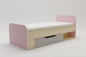 Кровать Грэйси 1650х750 (Розовый/Серый/корпус Клен) в Олёкминске - olyokminsk.katalogmebeli.com | фото 2