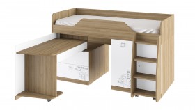 Кровать комбинированная «Оксфорд» (Ривьера/Белый с рисунком) в Олёкминске - olyokminsk.katalogmebeli.com | фото 3