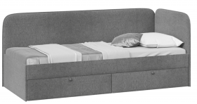 Кровать «Молли» с мягкой обивкой (900) тип 1 (Микровелюр Scandi Graphite 22) в Олёкминске - olyokminsk.katalogmebeli.com | фото