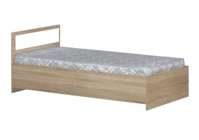 Кровать одинарная 900-2 без матраса (прямые спинки) Дуб Сонома в Олёкминске - olyokminsk.katalogmebeli.com | фото