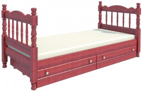 Кровать одинарная Аленка из массива сосны 800*1890 Орех в Олёкминске - olyokminsk.katalogmebeli.com | фото 2