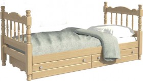 Кровать одинарная Аленка из массива сосны 800*1890 Сосна в Олёкминске - olyokminsk.katalogmebeli.com | фото
