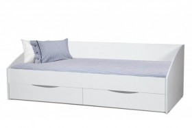 Кровать одинарная "Фея - 3" (симметричная) New/(белый / белый / ДВПО: белый) в Олёкминске - olyokminsk.katalogmebeli.com | фото 1