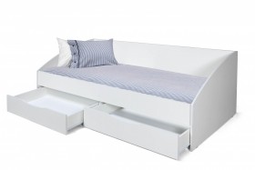 Кровать одинарная "Фея - 3" (симметричная) New/(белый / белый / ДВПО: белый) в Олёкминске - olyokminsk.katalogmebeli.com | фото 3