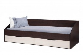 Кровать одинарная "Фея - 3" (симметричная) New (венге / вудлайн кремовый / ДВПО: белый) в Олёкминске - olyokminsk.katalogmebeli.com | фото
