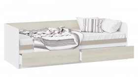 Кровать «Сканди» с 2 ящиками Дуб Гарден/Белый/Глиняный серый в Олёкминске - olyokminsk.katalogmebeli.com | фото 2