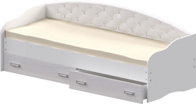 Кровать Софа-7 с мягкой спинкой (800х1900) Белый в Олёкминске - olyokminsk.katalogmebeli.com | фото