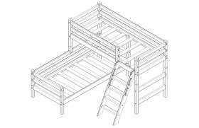 Кровать Соня вариант 8 угловая с наклонной лестницей Белый полупрозрачный в Олёкминске - olyokminsk.katalogmebeli.com | фото 4