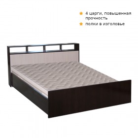 Кровать ТРОЯ 1200 Венге-Дуб бел. в Олёкминске - olyokminsk.katalogmebeli.com | фото