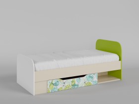 Кровать Твит 1650х750 (Белый/Зеленый/корпус Клен) в Олёкминске - olyokminsk.katalogmebeli.com | фото