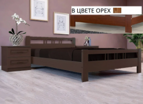 Кровать Вероника-3 из массива сосны 1200*2000 Орех в Олёкминске - olyokminsk.katalogmebeli.com