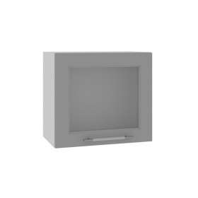 Квадро ВПГС 500 шкаф верхний горизонтальный со стеклом высокий (Белый софт/корпус Серый) в Олёкминске - olyokminsk.katalogmebeli.com | фото