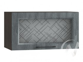 Либерти Шкаф верхний горизонтальный со стеклом ШВГС 609 (Холст грей/корпус венге) в Олёкминске - olyokminsk.katalogmebeli.com | фото