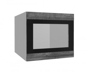 Лофт ВПГСФ 500 шкаф верхний горизонтальный со стеклом высокий с фотопечатью (Дуб бурый/корпус Серый) в Олёкминске - olyokminsk.katalogmebeli.com | фото