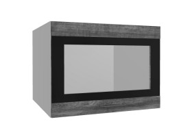 Лофт ВПГСФ 600 шкаф верхний горизонтальный со стеклом высокий с фотопечатью (Дуб бурый/корпус Серый) в Олёкминске - olyokminsk.katalogmebeli.com | фото