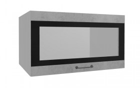 Лофт ВПГСФ 800 шкаф верхний горизонтальный со стеклом высокий с фотопечатью (Бетон светлый/корпус Серый) в Олёкминске - olyokminsk.katalogmebeli.com | фото