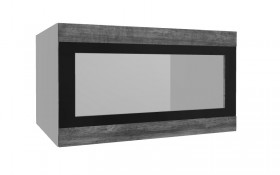 Лофт ВПГСФ 800 шкаф верхний горизонтальный со стеклом высокий с фотопечатью (Дуб бурый/корпус Серый) в Олёкминске - olyokminsk.katalogmebeli.com | фото