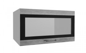 Лофт ВПГСФ 800 шкаф верхний горизонтальный со стеклом высокий с фотопечатью (Дуб майский/корпус Серый) в Олёкминске - olyokminsk.katalogmebeli.com | фото