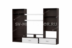 Мебель для гостиной МГС 7 Исполнение 1 Дуб Венге/Белый глянец в Олёкминске - olyokminsk.katalogmebeli.com | фото