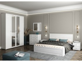 Модульная спальня Барселона (Белый/Белый глянец) в Олёкминске - olyokminsk.katalogmebeli.com | фото 1