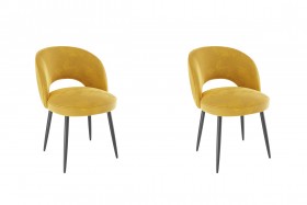 Набор стульев Моли 2 шт (жёлтый велюр/черный) в Олёкминске - olyokminsk.katalogmebeli.com | фото