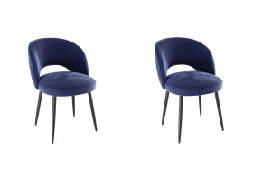 Набор стульев Моли 2 шт (синий велюр/черный) в Олёкминске - olyokminsk.katalogmebeli.com | фото
