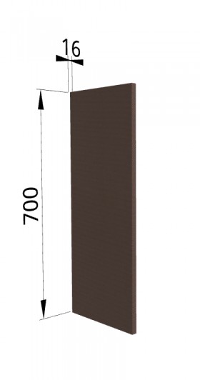 Панель торцевая П Квадро (для шкафа верхнего) Шоколад кожа в Олёкминске - olyokminsk.katalogmebeli.com | фото
