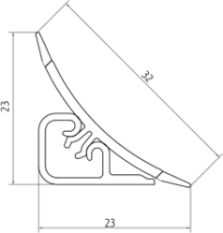 Плинтус LB-23, L=3000мм, травертин феллини в Олёкминске - olyokminsk.katalogmebeli.com | фото 2