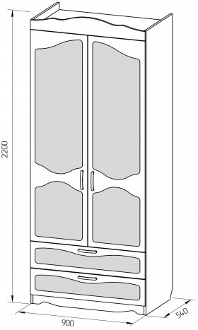 Шкаф 2-х створчатый с ящиками серии Иллюзия 31 Светло-сиреневый в Олёкминске - olyokminsk.katalogmebeli.com | фото 2