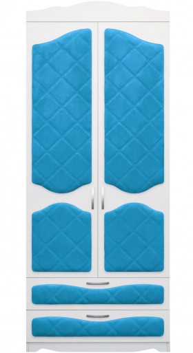 Шкаф 2-х створчатый с ящиками серии Иллюзия 84 Ярко-голубой в Олёкминске - olyokminsk.katalogmebeli.com | фото