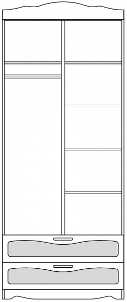 Шкаф 2-х створчатый с ящиками серии Иллюзия 99 Серый в Олёкминске - olyokminsk.katalogmebeli.com | фото 4
