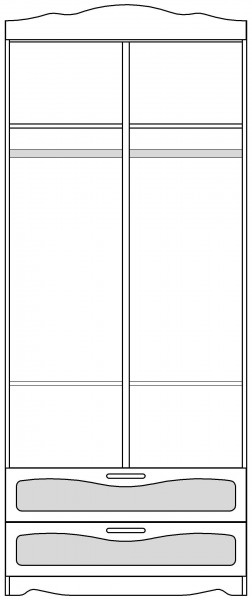 Шкаф 2-х створчатый с ящиками серии Иллюзия 99 Серый в Олёкминске - olyokminsk.katalogmebeli.com | фото 5
