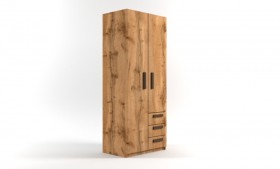 Шкаф 2-х створчатый с ящиками Шервуд (Дуб Вотан) в Олёкминске - olyokminsk.katalogmebeli.com | фото