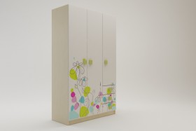 Шкаф 3-х створчатый с ящиками Флёр (Белый/корпус Клен) в Олёкминске - olyokminsk.katalogmebeli.com | фото