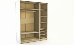 Шкаф 3-х створчатый с ящиками Флёр (Белый/корпус Выбеленное дерево) в Олёкминске - olyokminsk.katalogmebeli.com | фото 2