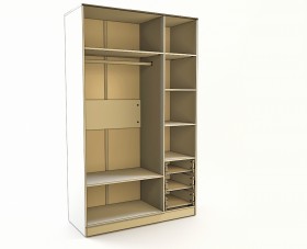 Шкаф 3-х створчатый с ящиками Грэйси (Розовый/Серый/корпус Клен) в Олёкминске - olyokminsk.katalogmebeli.com | фото 3