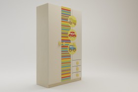 Шкаф 3-х створчатый с ящиками Клаксон (Бежевый/корпус Клен) в Олёкминске - olyokminsk.katalogmebeli.com | фото