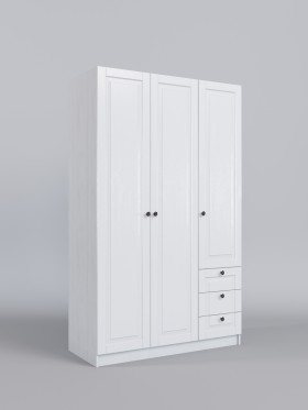 Шкаф 3-х створчатый с ящиками Классика (Белый/корпус Выбеленное дерево) в Олёкминске - olyokminsk.katalogmebeli.com | фото 1