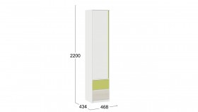 Шкаф для белья комбинированный «Сканди» Дуб Гарден/Белый/Зеленый в Олёкминске - olyokminsk.katalogmebeli.com | фото 4