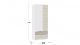 Шкаф для одежды комбинированный «Сканди» Дуб Гарден/Белый/Глиняный серый в Олёкминске - olyokminsk.katalogmebeli.com | фото 4
