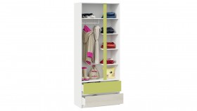Шкаф для одежды комбинированный «Сканди» Дуб Гарден/Белый/Зеленый в Олёкминске - olyokminsk.katalogmebeli.com | фото 4