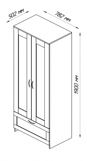 Шкаф двухдверный Сириус с 1 ящиком белый в Олёкминске - olyokminsk.katalogmebeli.com | фото 2