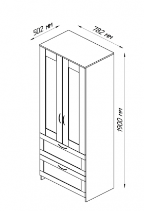Шкаф двухдверный Сириус с 2 ящиками белый в Олёкминске - olyokminsk.katalogmebeli.com | фото 3