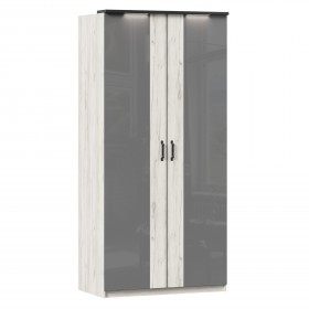 Техно ЛД 678.130.000.007 Шкаф 2-хстворчатый с комбинированными дверями (Дуб Крафт белый/Серый шифер) в Олёкминске - olyokminsk.katalogmebeli.com | фото