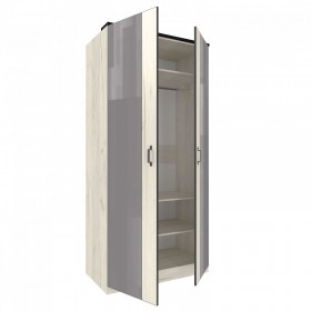 Техно ЛД 678.130.000.007 Шкаф 2-хстворчатый с комбинированными дверями (Дуб Крафт белый/Серый шифер) в Олёкминске - olyokminsk.katalogmebeli.com | фото 6