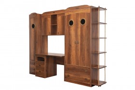 Шкаф комбинированный для одежды «Навигатор» (Дуб Каньон) в Олёкминске - olyokminsk.katalogmebeli.com | фото 5