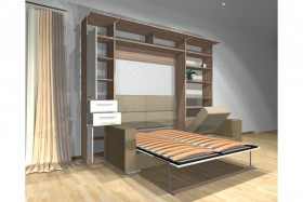 Шкаф-кровать с диваном Каролина в Олёкминске - olyokminsk.katalogmebeli.com | фото 3