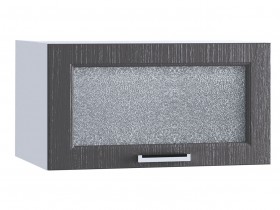 Шкаф верхний горизонтальный со стеклом 610, ШВГС 610 (Клен серый/корпус белый) в Олёкминске - olyokminsk.katalogmebeli.com | фото