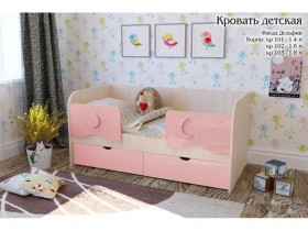 Соня Кровать детская 2 ящика 1.6 Розовый глянец в Олёкминске - olyokminsk.katalogmebeli.com | фото